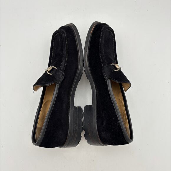 Vintage Gucci Tom Ford Era Black Suede Horsebit Lug Sole Loafers Men\'s 8 D main image 5